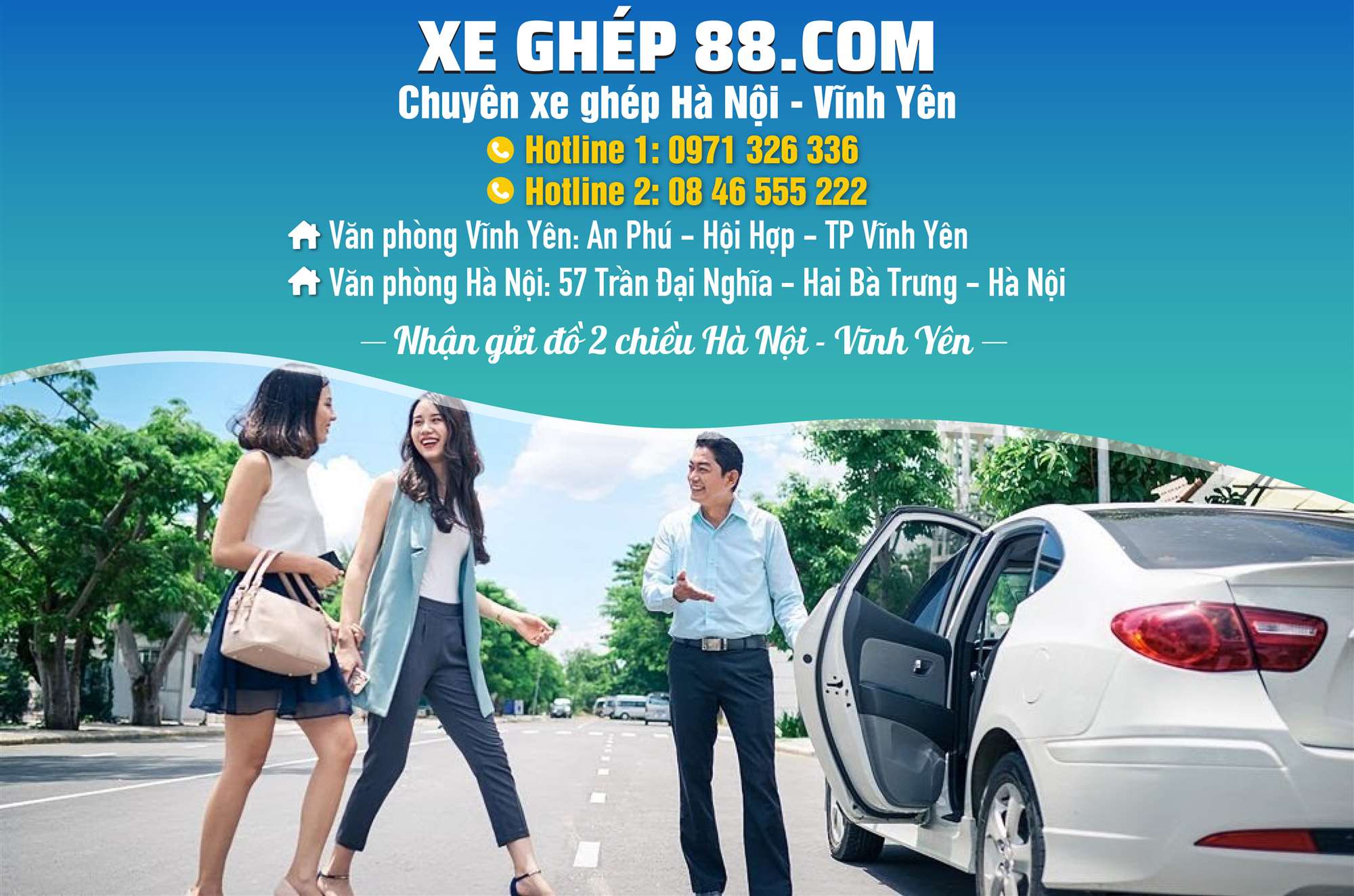 Tổng đài xe ghép chuyên tuyến Vĩnh Yên- Hà Nội giá rẻ, đưa đón tại nhà